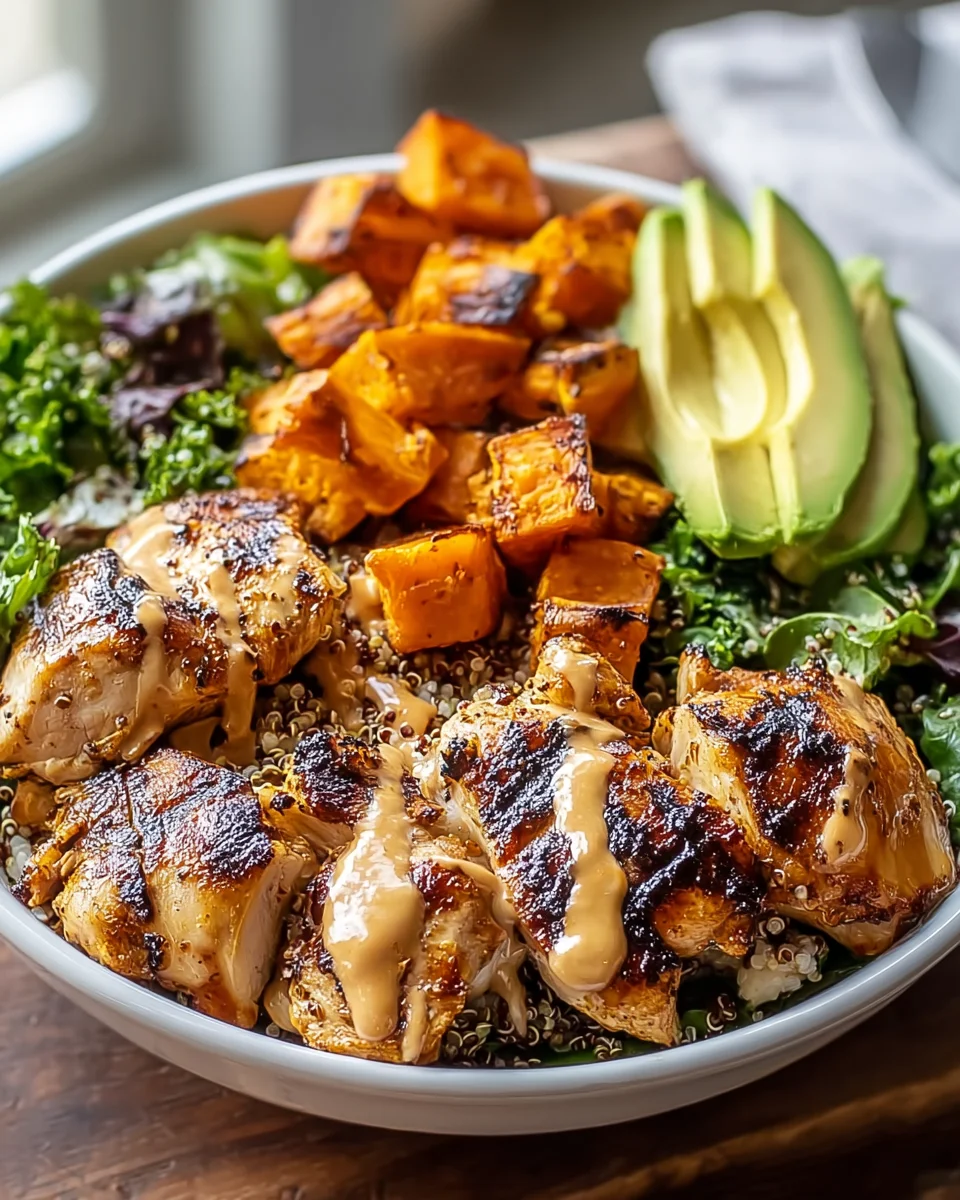 Gegrillte Hähnchen Süßkartoffel Bowl – Dein gesundes Power-Essen!