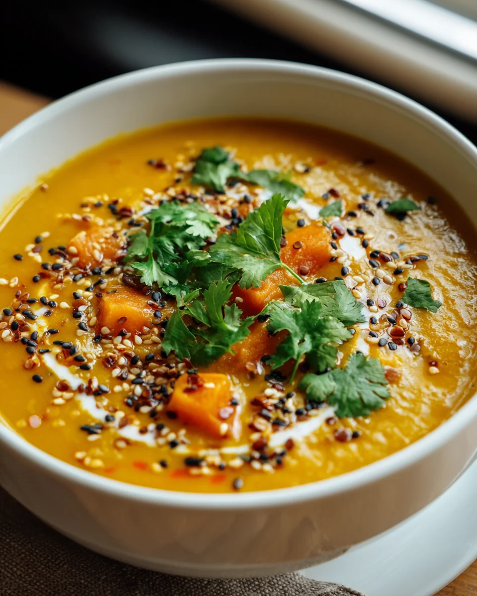 Pikante Karotten-Linsen-Suppe mit Sesam – Schnell & Lecker!