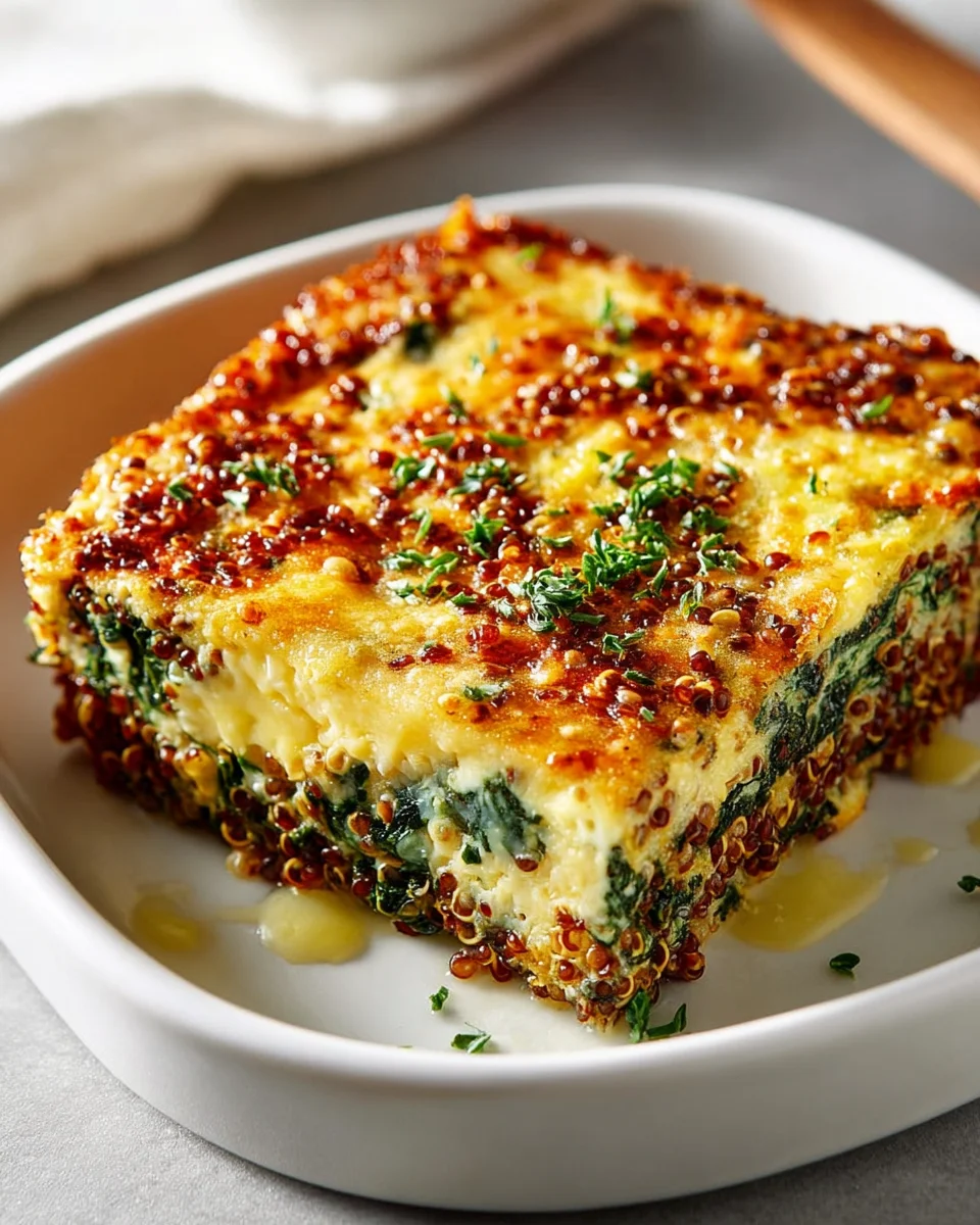 Leckerer Quinoa Linsen Spinat Auflauf für gesundes Essen