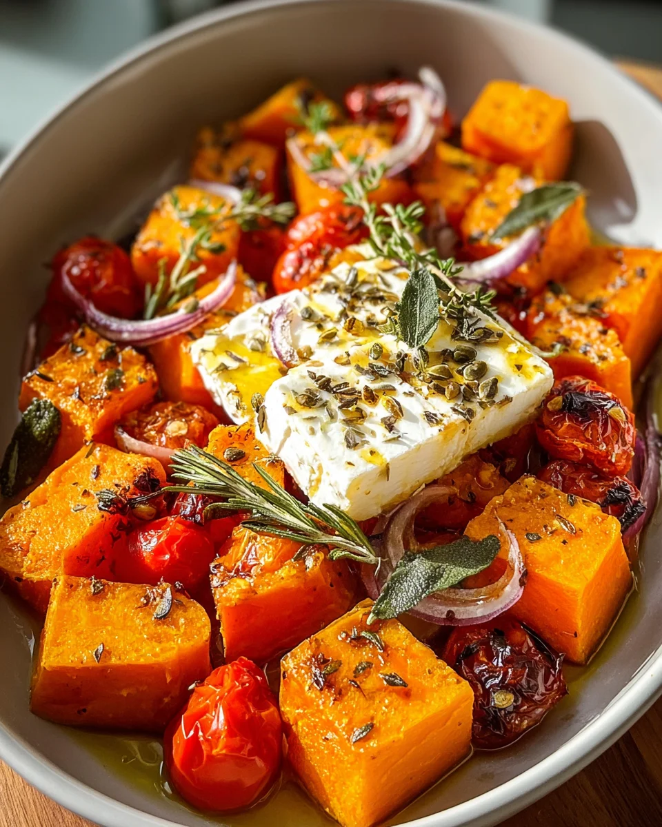 Ofen Kürbis mit Feta und Kräutern – Einfaches Rezept genießen!