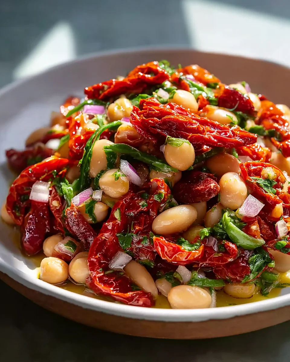 Marinierter Getrockneter Tomaten Bohnen Salat – Frisch & Lecker!