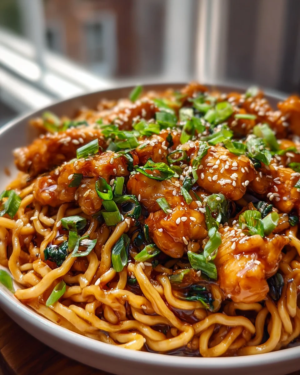 Sticky Garlic Chicken Noodles – Leckere Nudeln mit Hähnchen