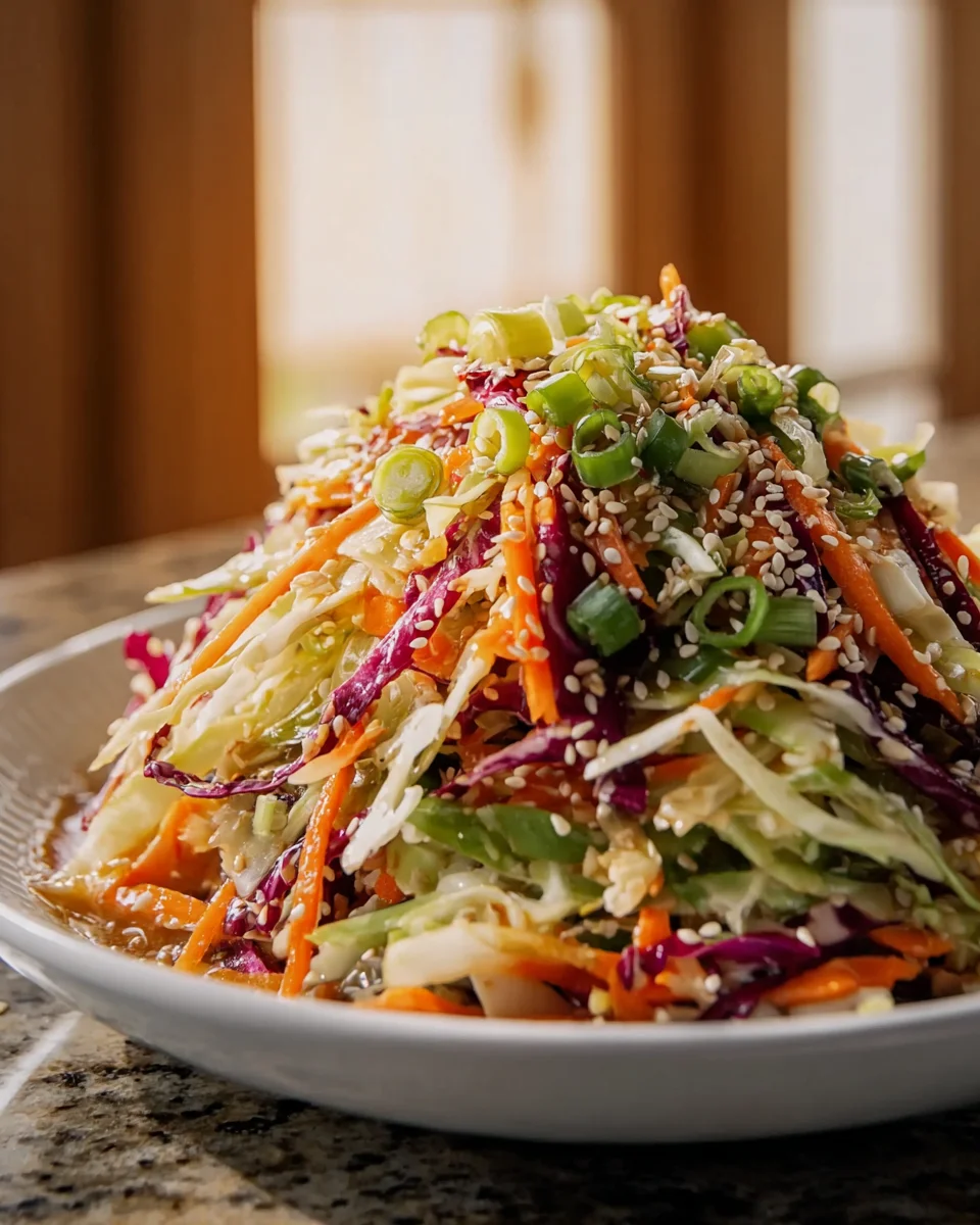 Crunchy Asian Cabbage Slaw mit Sesam-Dressing Rezept