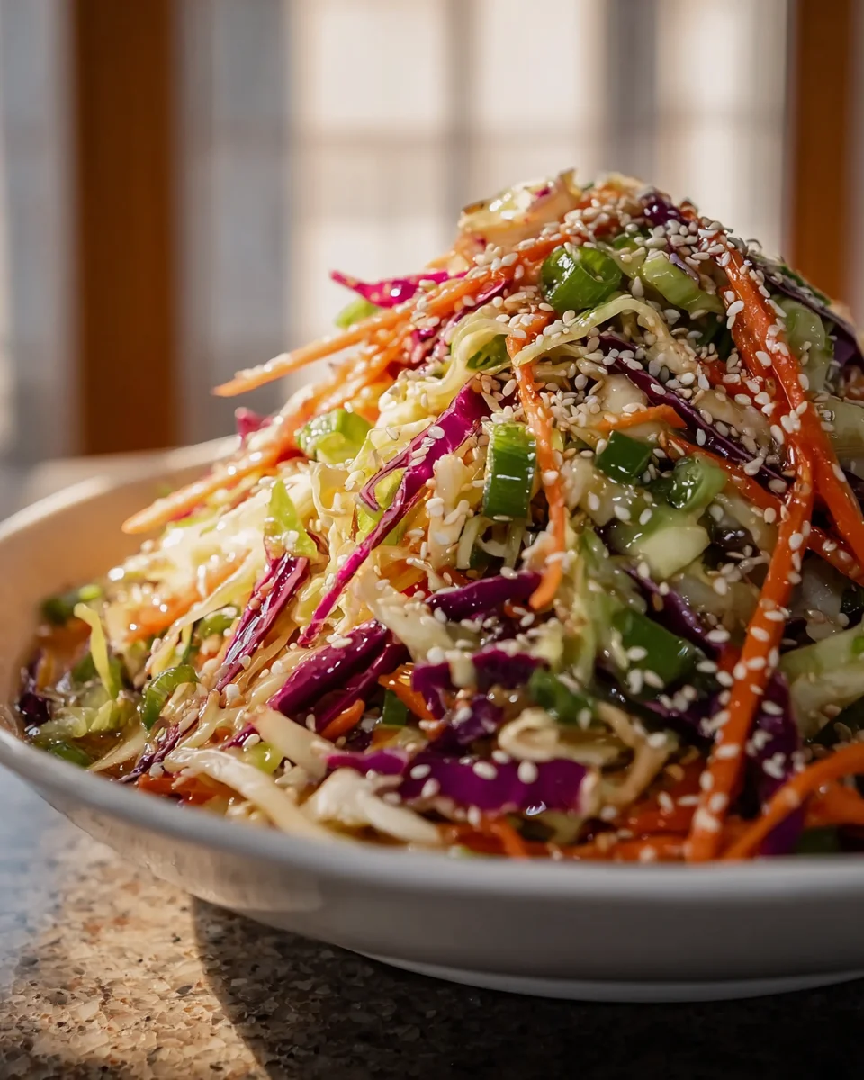 Crunchy Asian Cabbage Slaw mit Sesam-Dressing Rezept