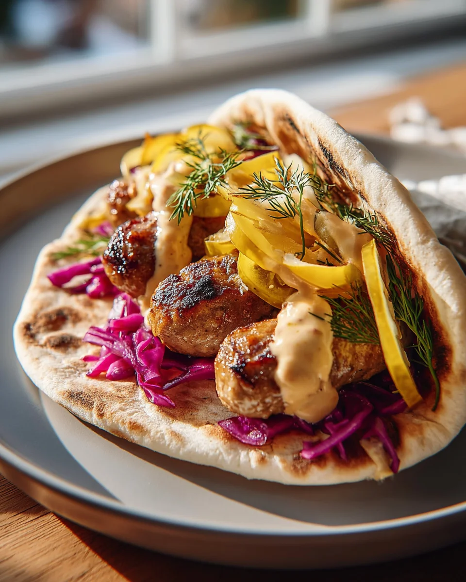 Leckere Weihnachtsmarkt Bratwurst Wraps mit Rindfleisch