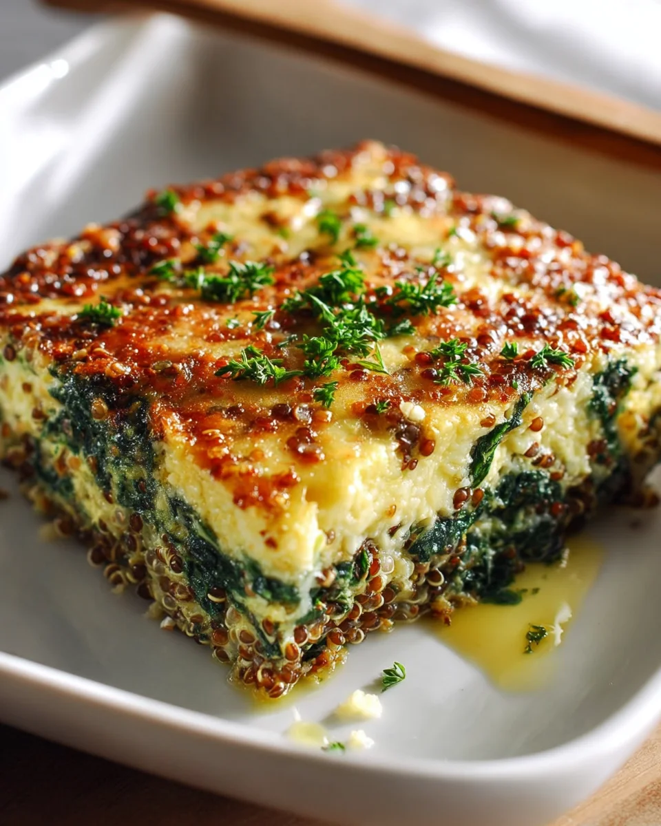 Leckerer Quinoa Linsen Spinat Auflauf für gesundes Essen