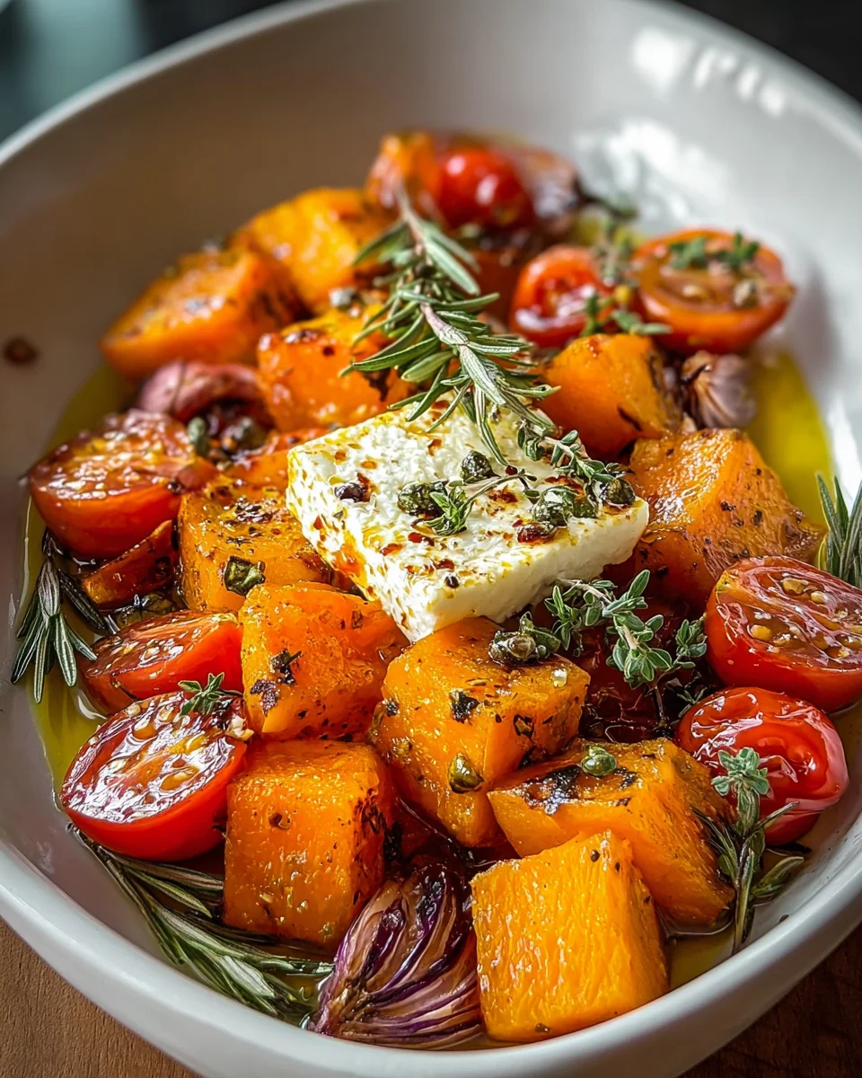 Ofen Kürbis mit Feta und Kräutern – Einfaches Rezept genießen!