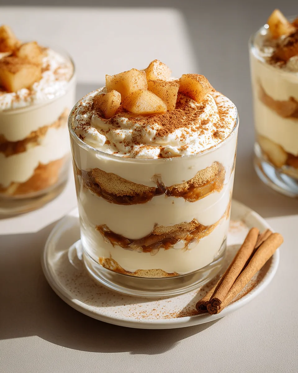 Bratapfel Tiramisu im Glas – Festliches Schichtdessert genießen!