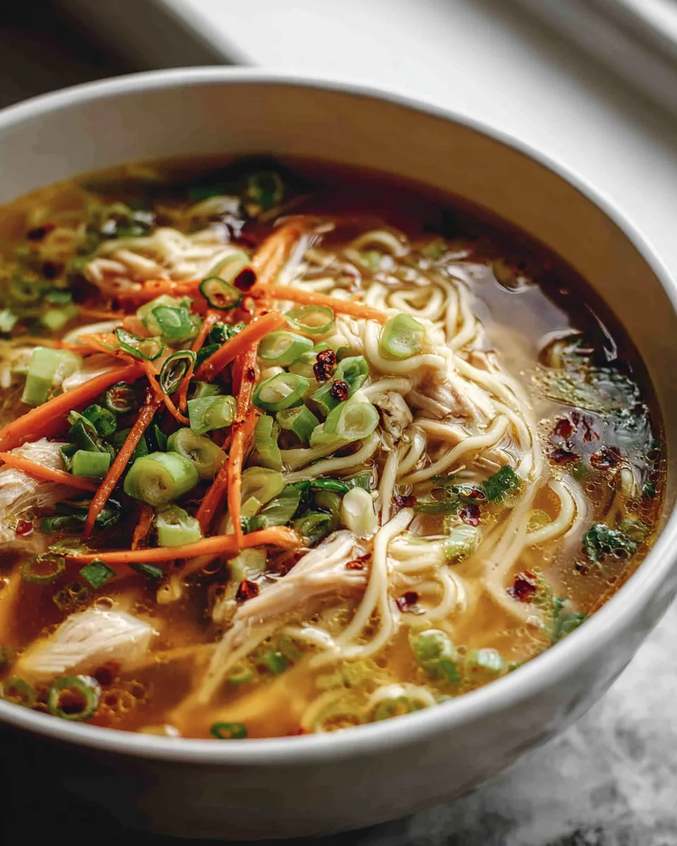 Aromatische Knoblauch-Hühnchen-Nudelsuppe ohne Alkohol