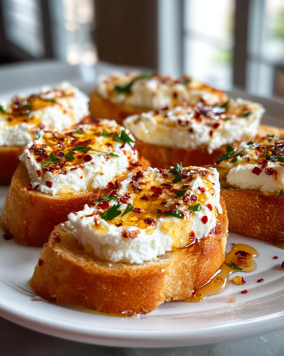 Süße und würzige Feta-Crostini mit heißem Honig Rezept