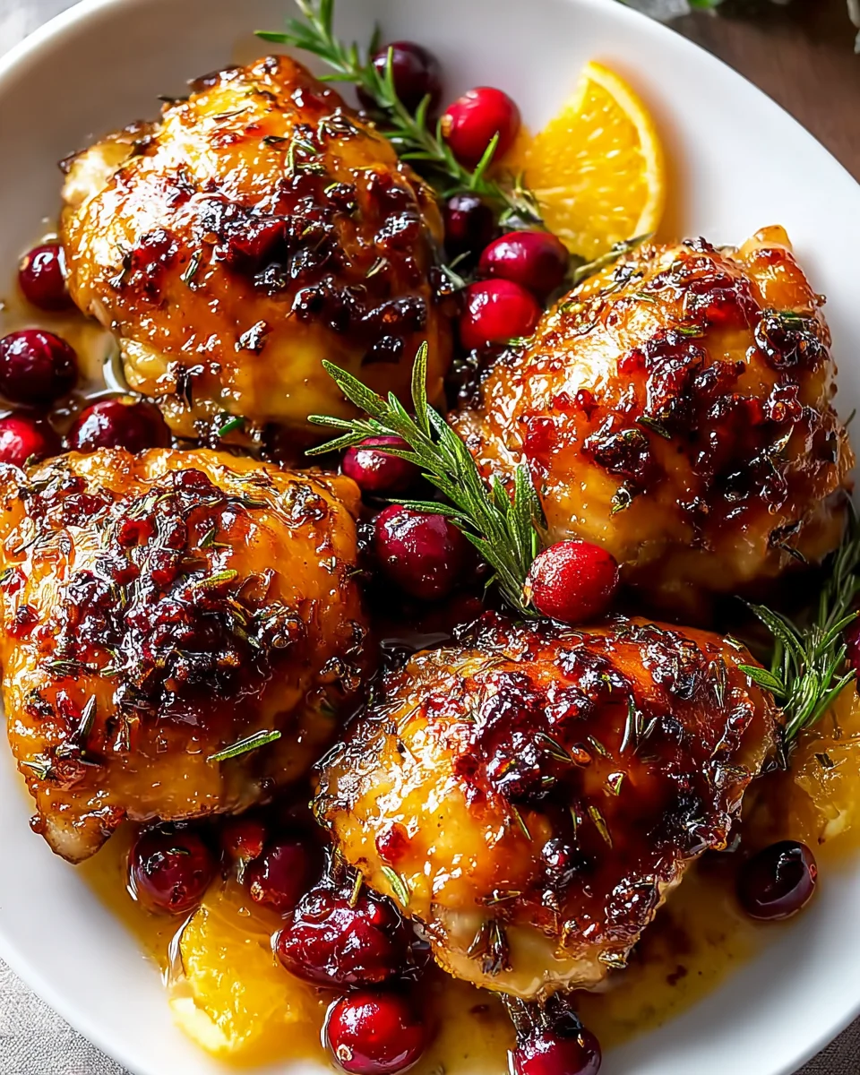 Unglaubliches Rezept: Gebackene Orange Cranberry Hähnchenkeulen