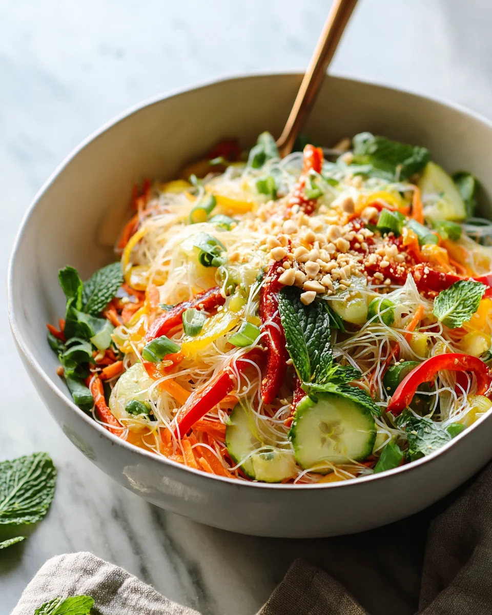 Frischer Frühlingsrollen-Salat mit würzigem Dressing-Rezept