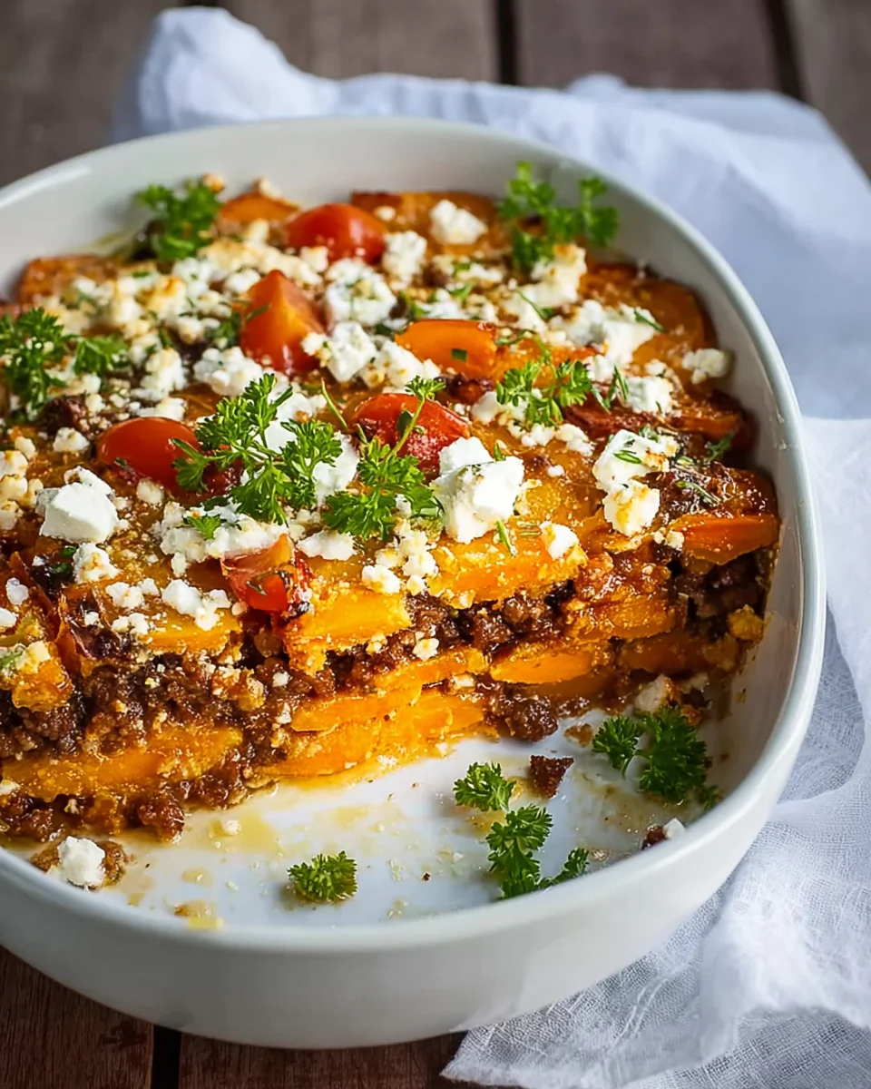 Süßkartoffel Hackfleisch Auflauf mit Feta – Einfach lecker!