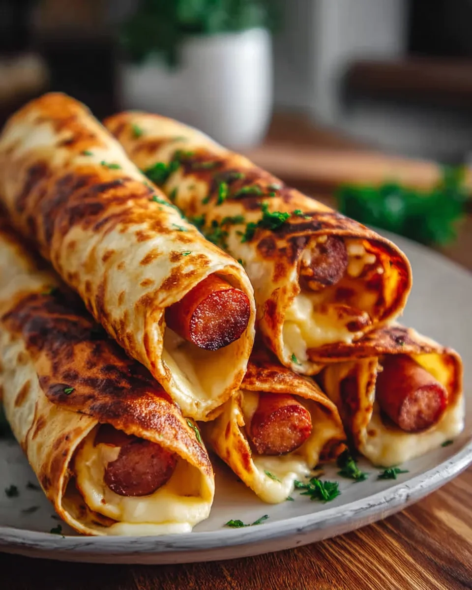 Gebackene Hot Dogs in knusprigem Tortilla Teig genießen!