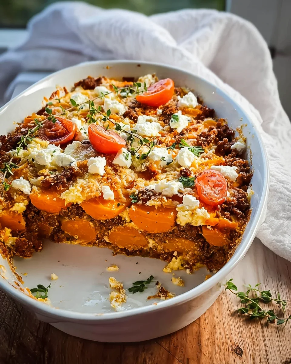 Süßkartoffel Hackfleisch Auflauf mit Feta – Einfach lecker!