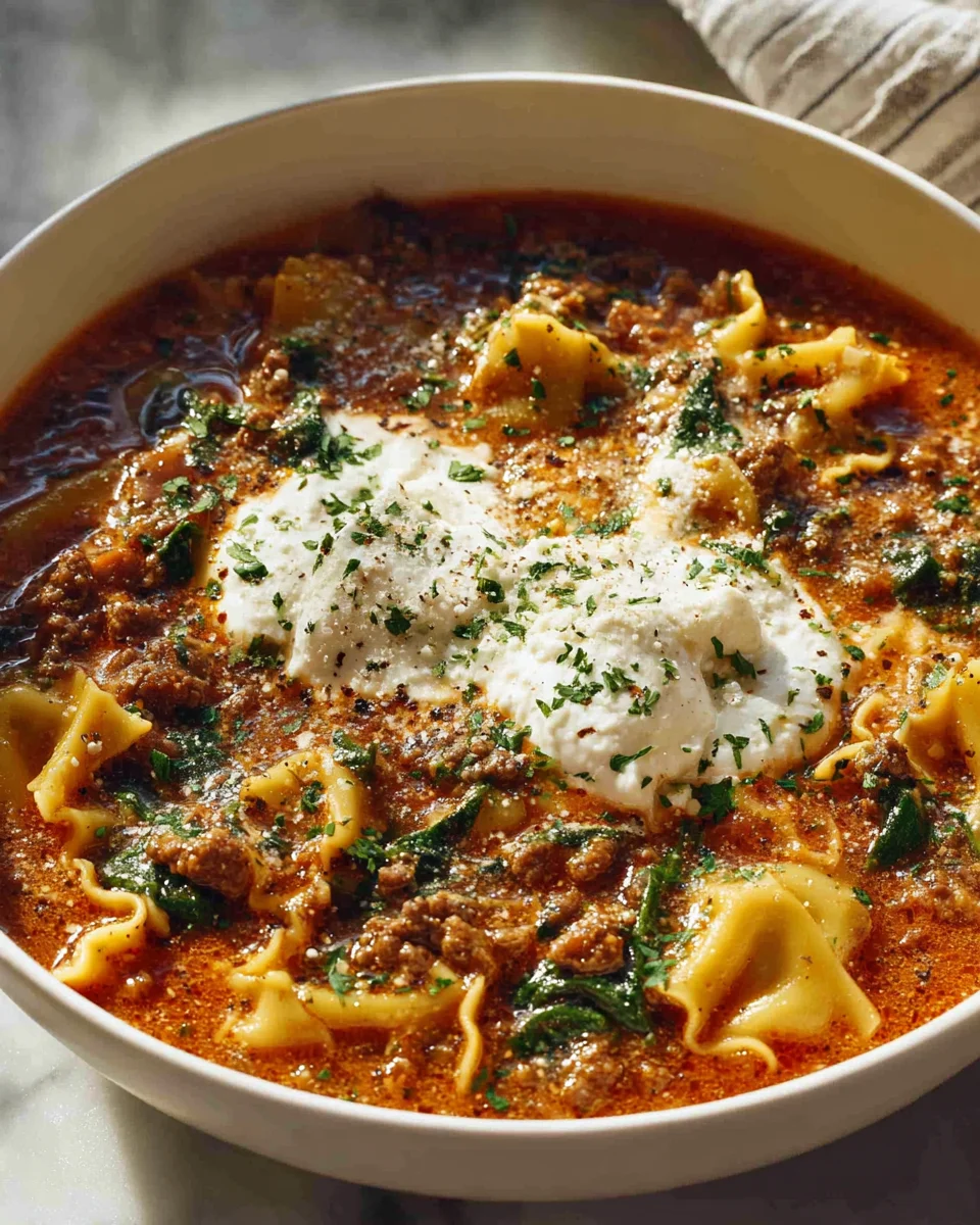 Verführerische One Pot Lasagna Soup – Einfach & Lecker!