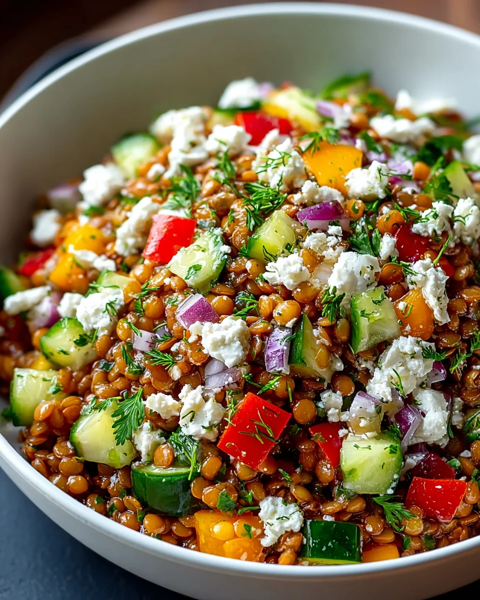 Orientalischer Rote Linsensalat mit Feta – Schnell & Lecker