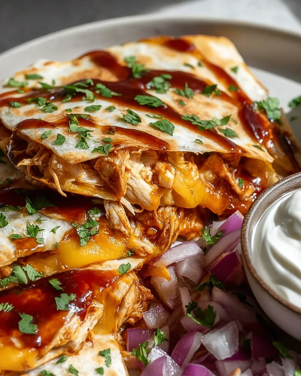Leckere Hot Honey BBQ Chicken Quesadillas für jeden Anlass
