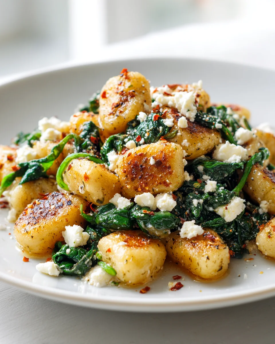 Knusprige Gnocchi mit Spinat & Feta: Einfach & Lecker!