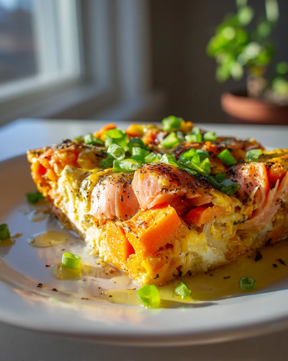 Lachs-Süßkartoffel-Frühstücksauflauf: Herzhaft & gesund starten