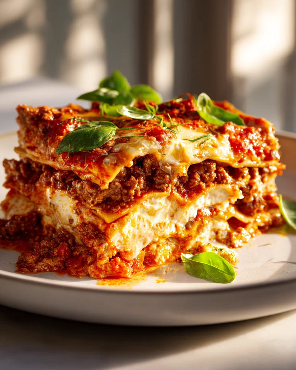 Klassische Rinderlasagne mit Ricotta – unwiderstehlich!
