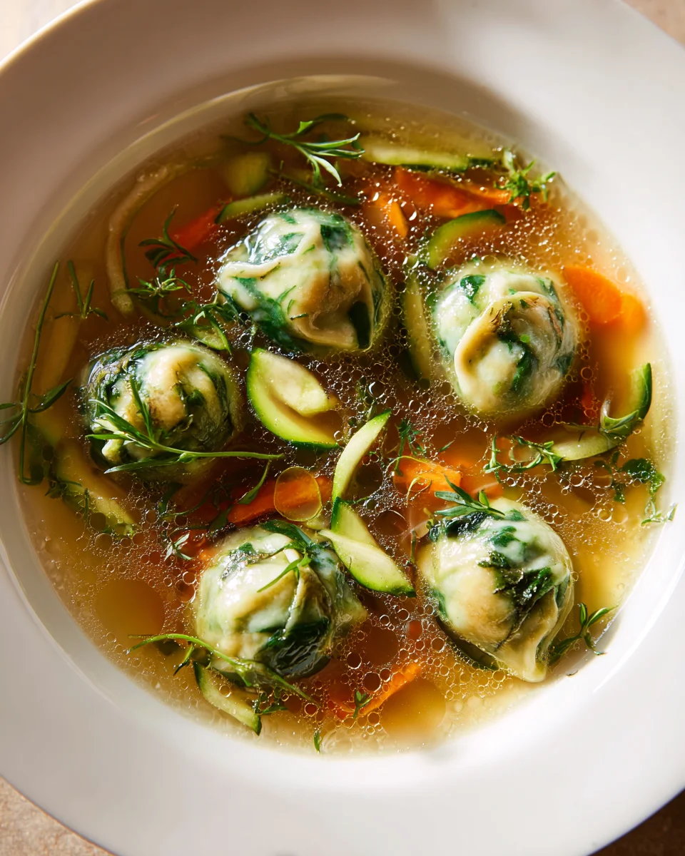 Spinat Dumplings Suppe: Gesund, leicht & voller Geschmack