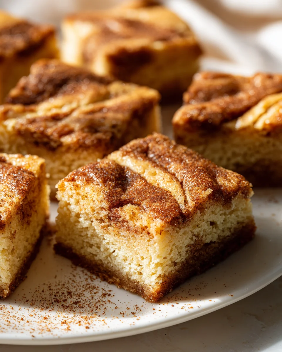 Unwiderstehliche Snickerdoodle Blondies mit Zimtstrudel
