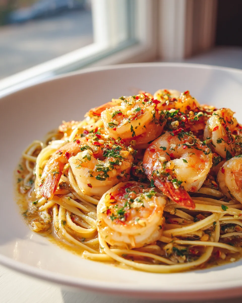 Scharfe Griechische Garnelen Scampi mit Chili & frischen Kräutern