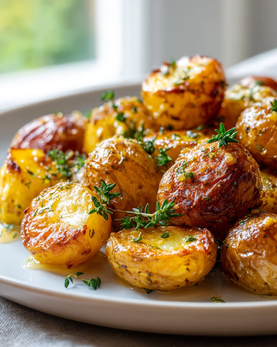 Goldene Knusper-Babykartoffeln: Honig-Senf vom Ofenblech