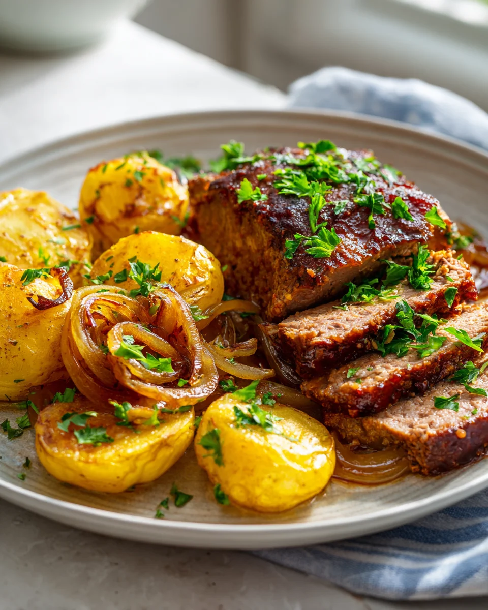 Hackbraten Skillet: Herzhaft mit Bratkartoffeln & Zwiebeln!
