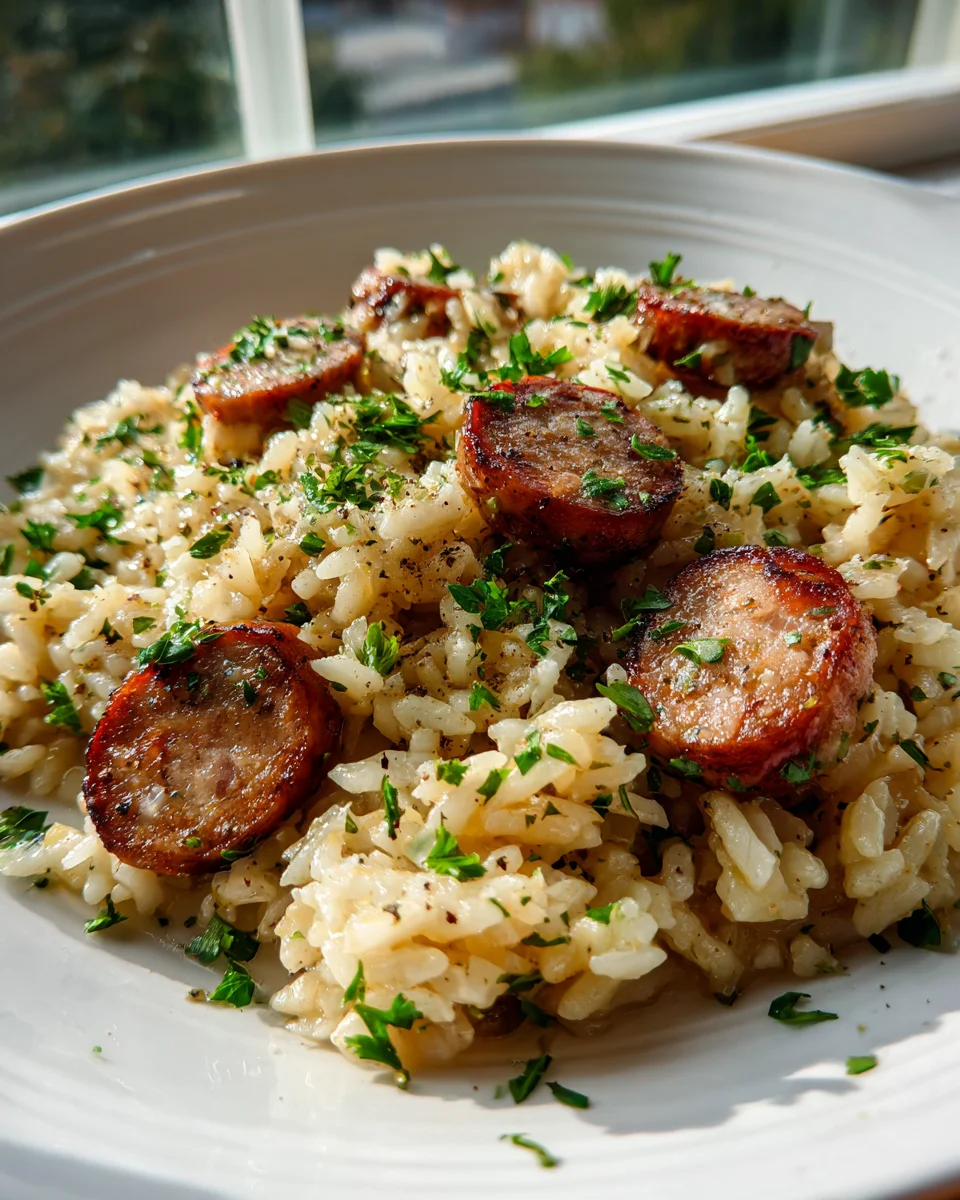 Köstliches Knoblauchbutter Rinderwurst Reis Pilaf Rezept