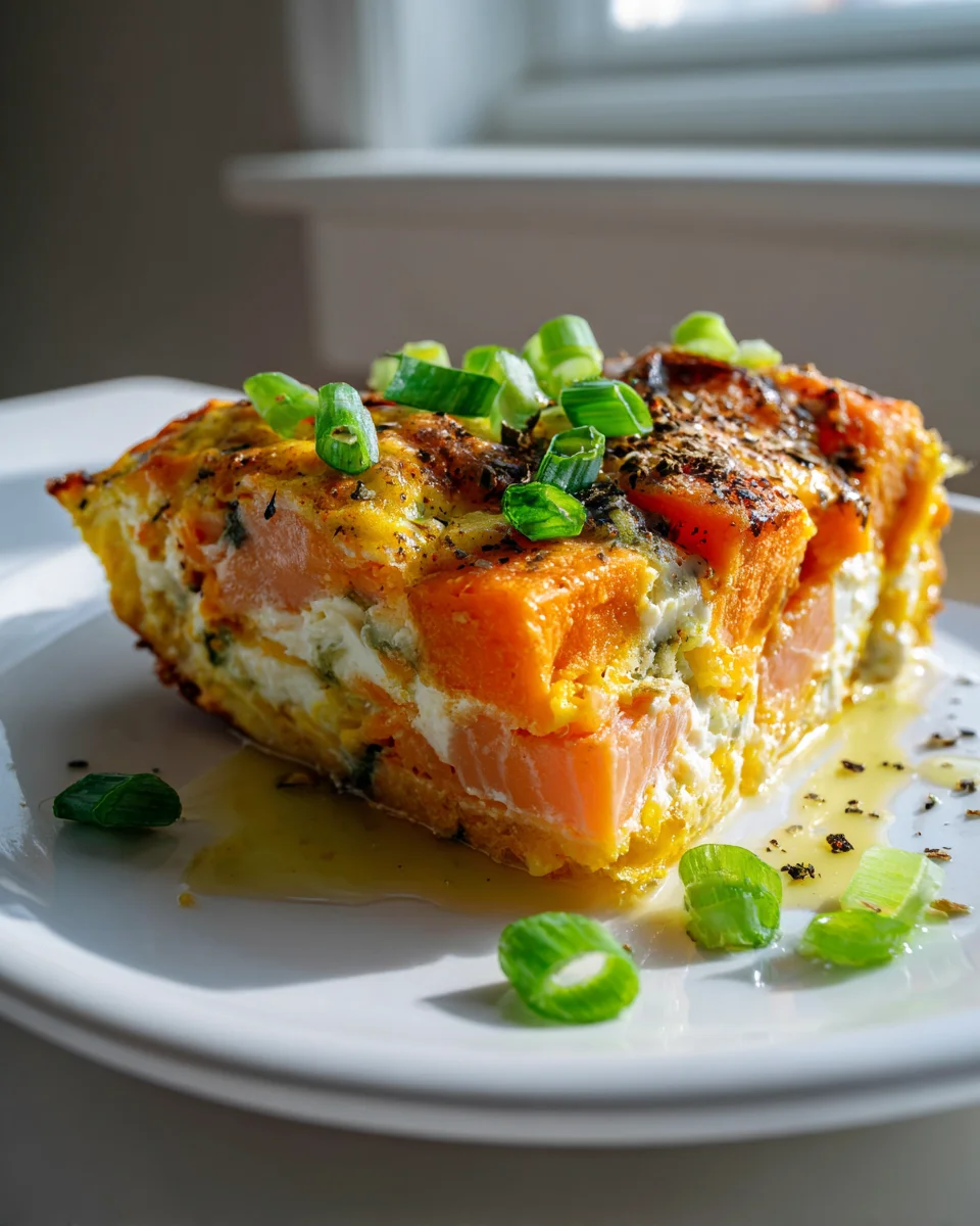 Lachs-Süßkartoffel-Frühstücksauflauf: Herzhaft & gesund starten