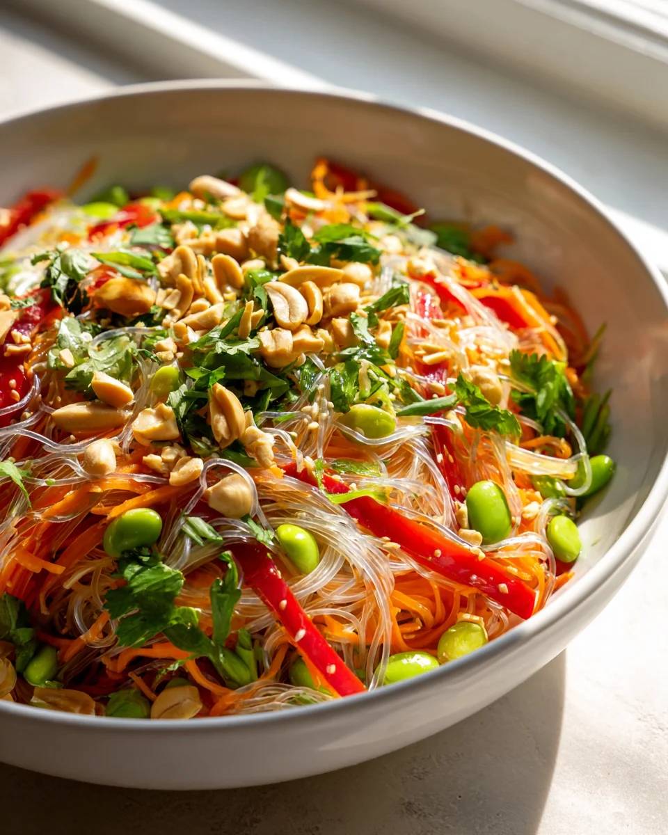 Frischer Glass Noodle Salad Yum Woon Sen mit Rindfleisch genießen!