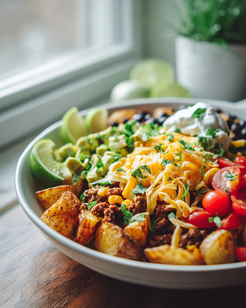 Loaded Potato Taco Bowl – Einfach, lecker & schnell zubereitet!
