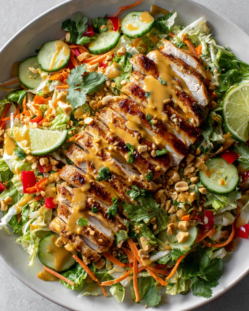 Thai Erdnuss-Hähnchensalat: Aromatisch, Frisch & Einfach
