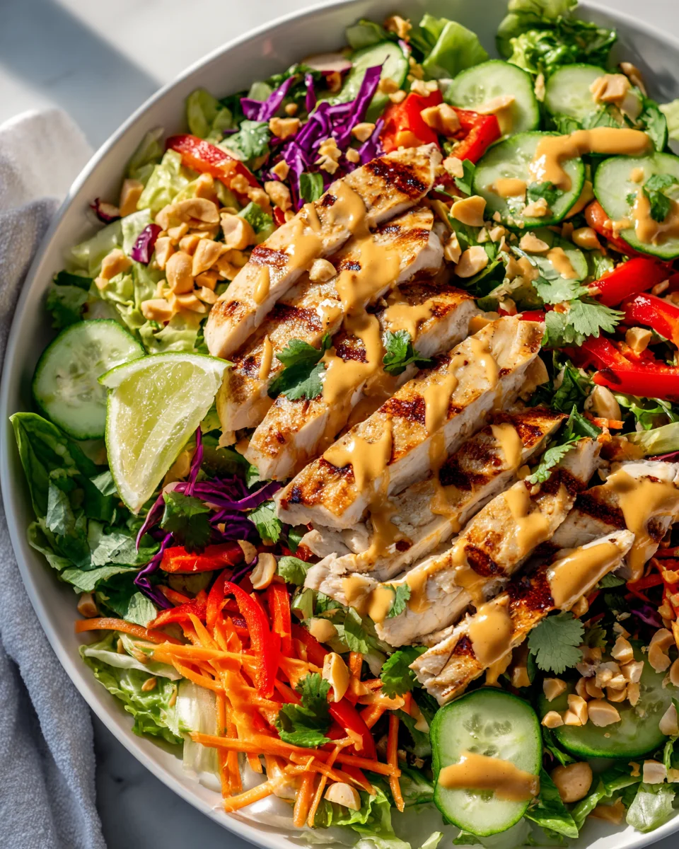 Thai Erdnuss-Hähnchensalat: Aromatisch, Frisch & Einfach