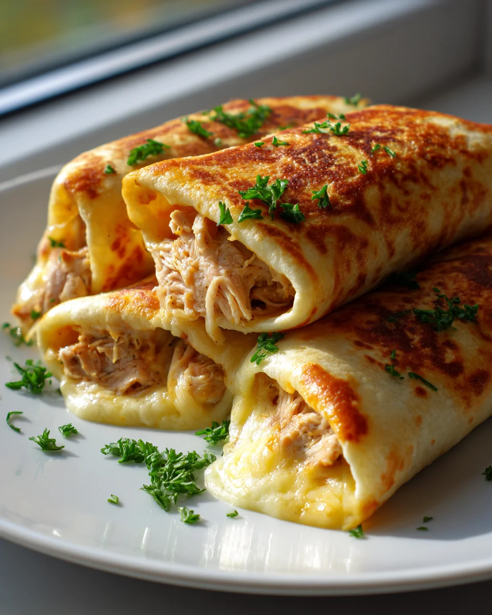 Köstliche Low Carb Cheesy Garlic Chicken Wraps ganz einfach.