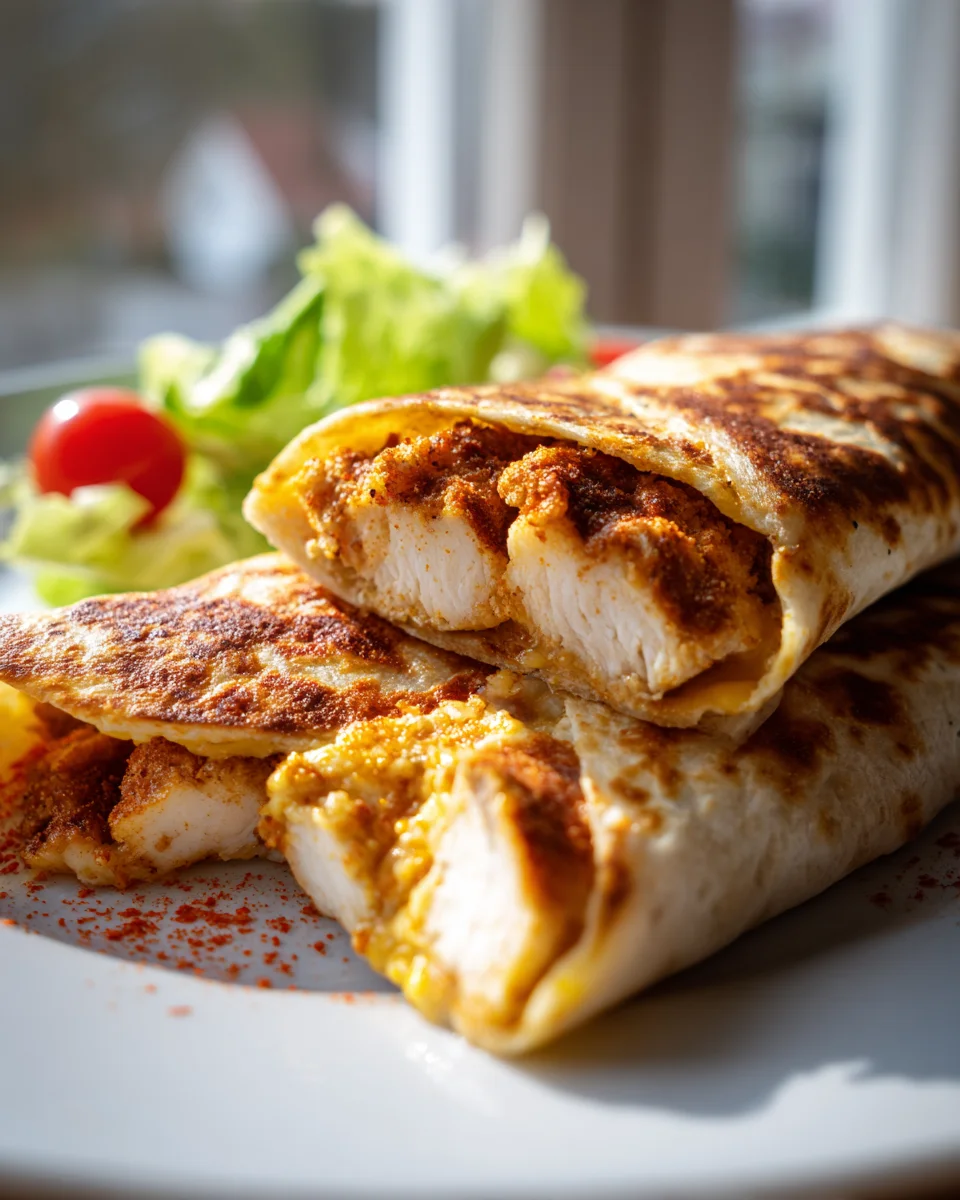 Knusprige Hähnchen-Mozzarella Wraps aus dem Airfryer