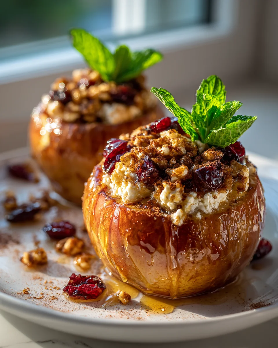 Himmlische Gebackene Äpfel mit Feta, Honig & Cranberries