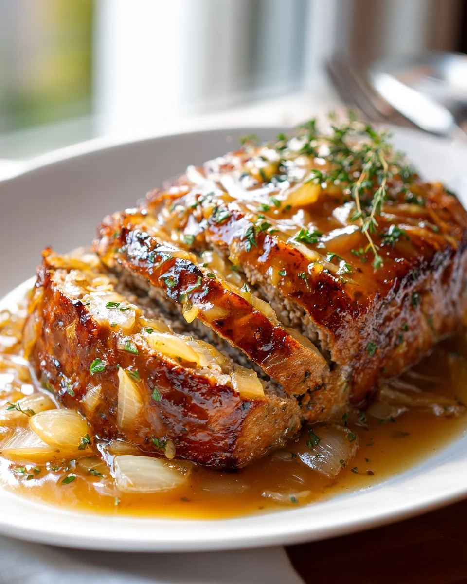 Französischer Zwiebelhackbraten: Ein französisches Geschmackserlebnis.