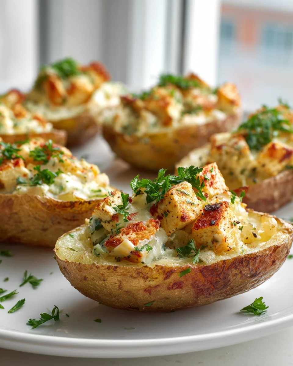 Herzhafte gefüllte Kartoffeln à la Flammkuchen – Dein Hit!