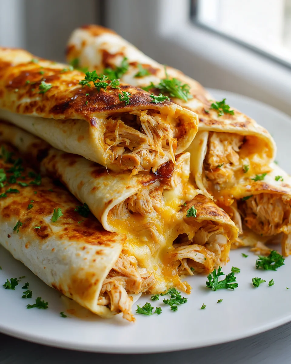 Köstliche Low Carb Cheesy Garlic Chicken Wraps ganz einfach.