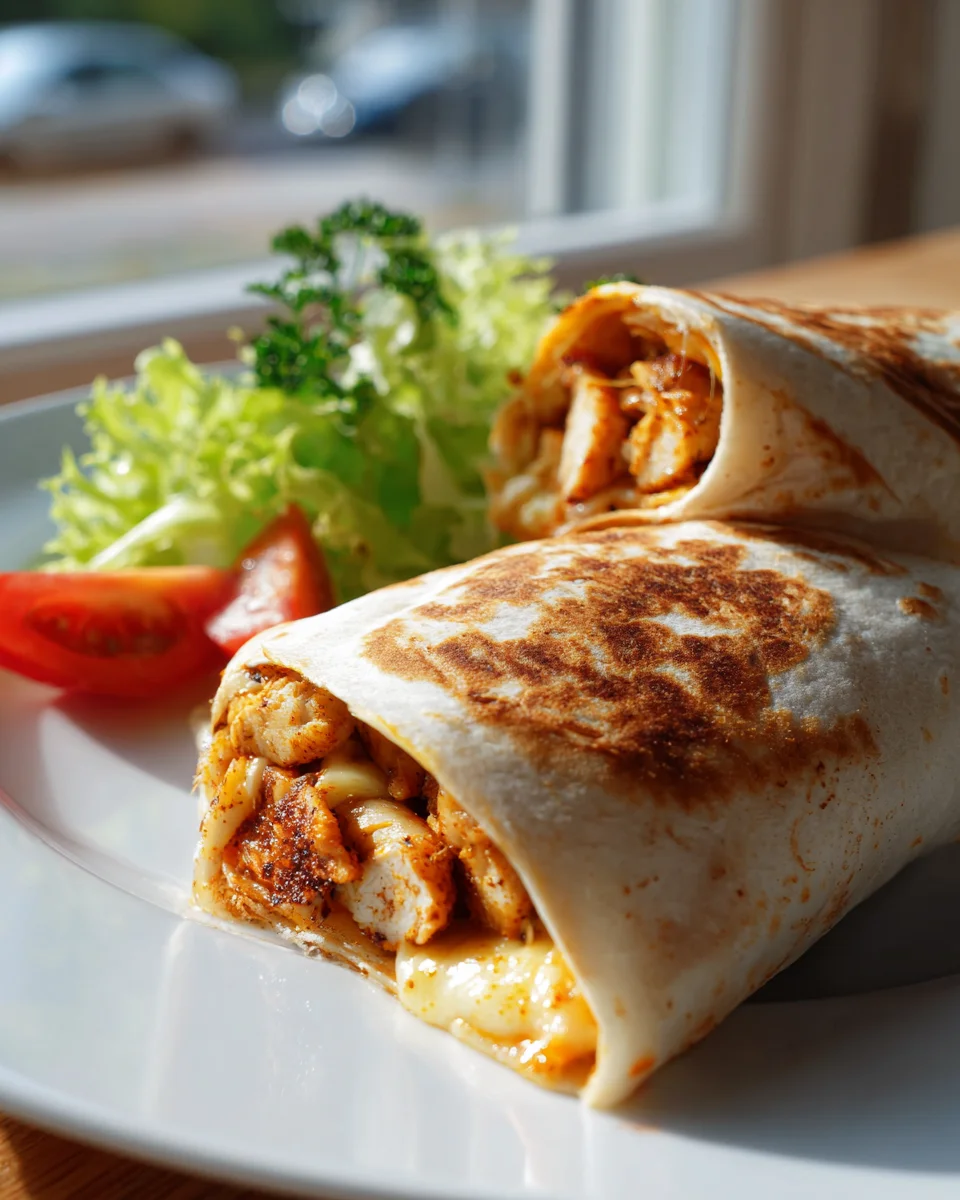 Knusprige Hähnchen-Mozzarella Wraps aus dem Airfryer