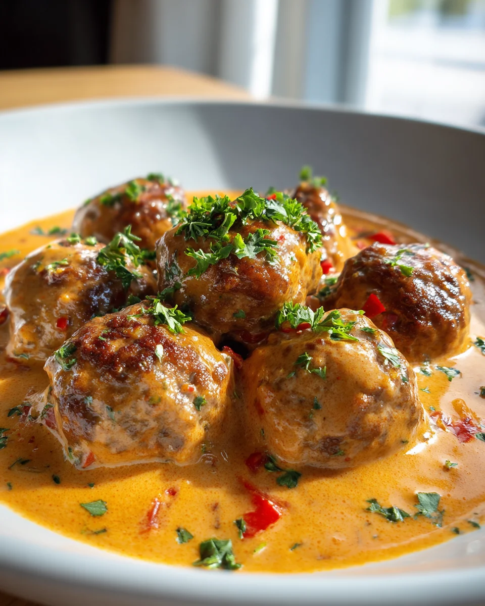 Hackbällchen in cremiger Paprikasoße: Ein Fest für Genießer!