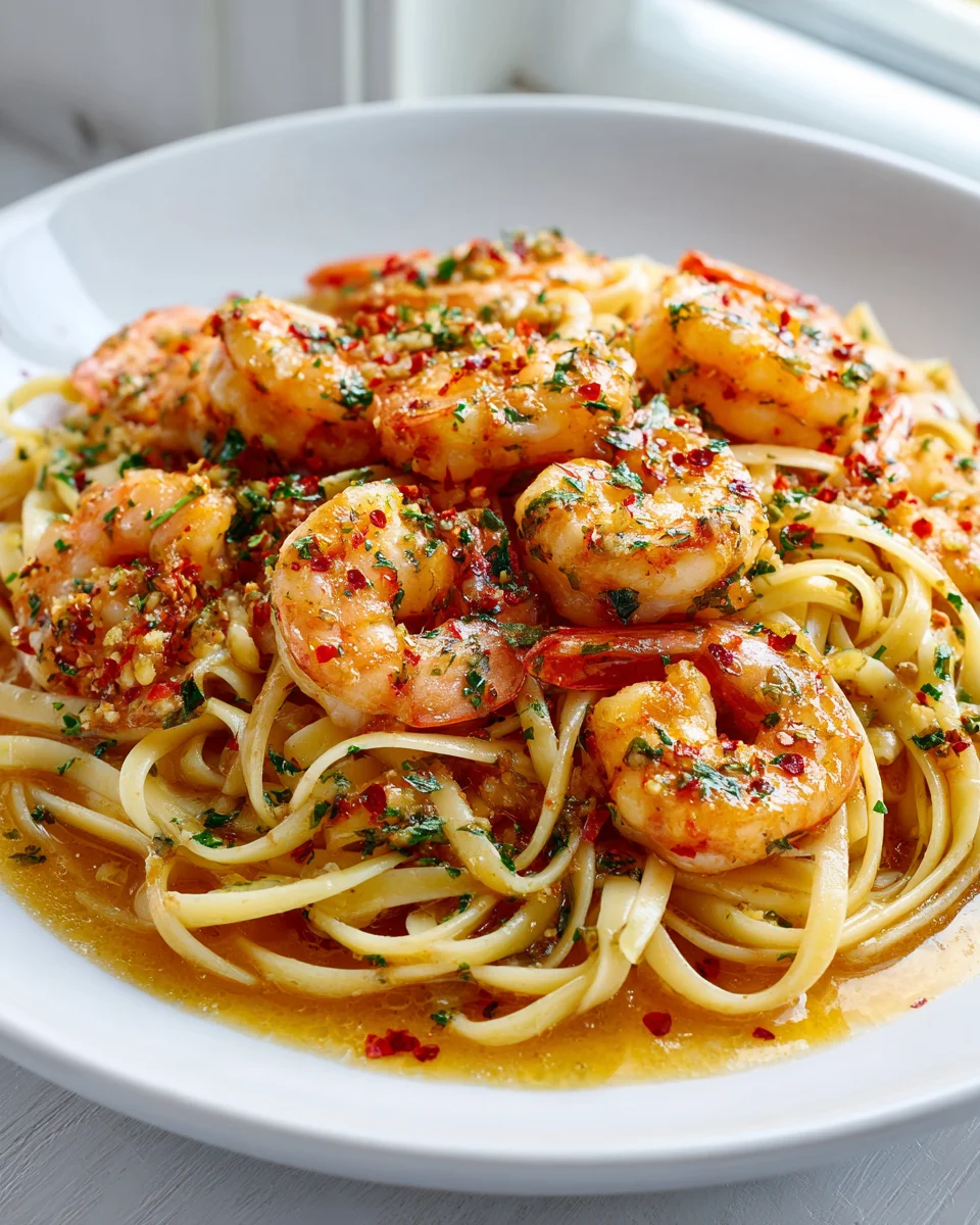 Scharfe Griechische Garnelen Scampi mit Chili & frischen Kräutern