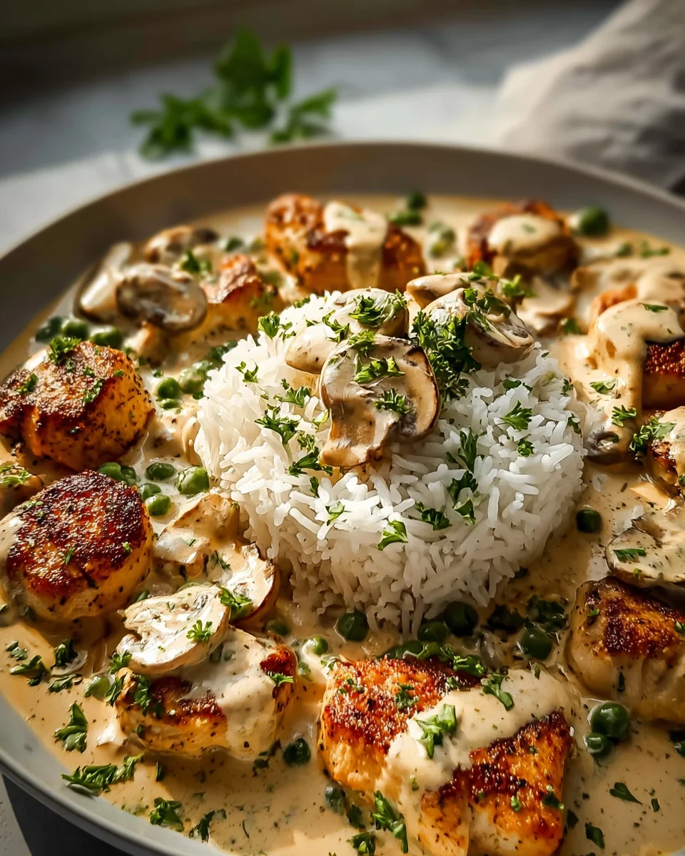 Cremiges Hähnchen mit Reis Rezept – Ein Genuss für Feinschmecker!