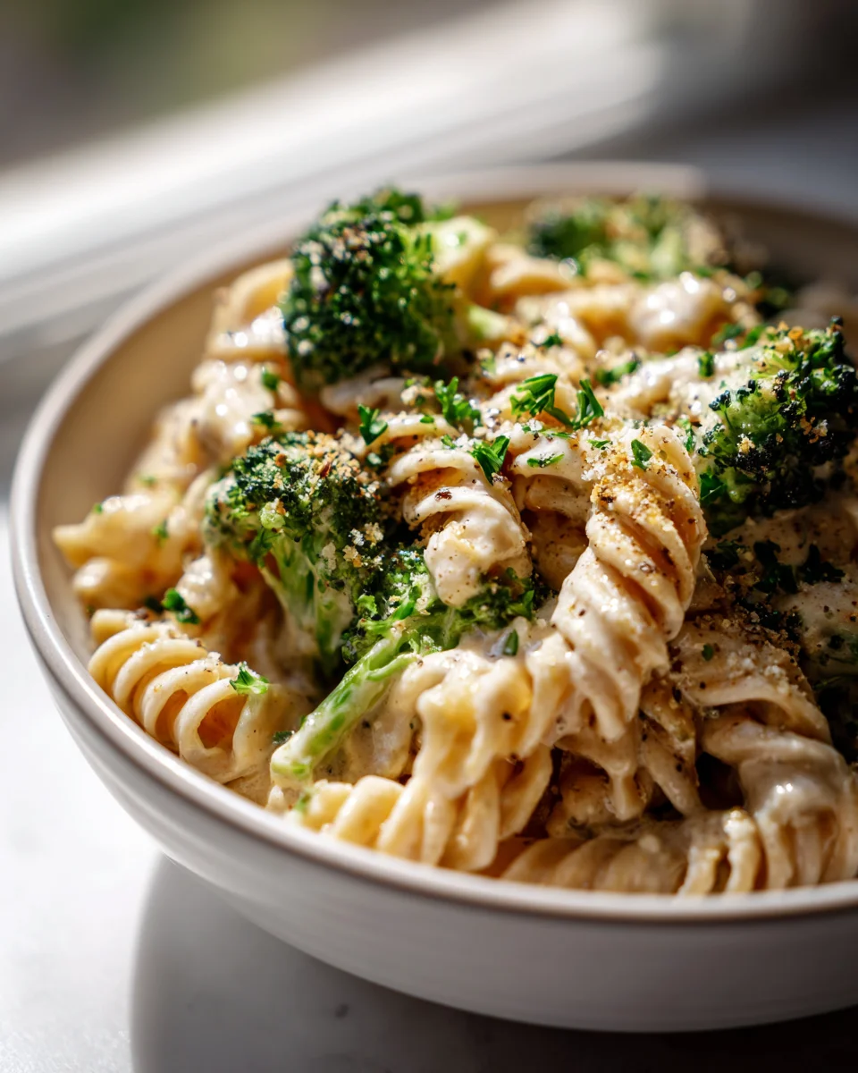 Vegan Broccoli Alfredo Cashew Pasta: Cremiger Genuss ohne Reue.