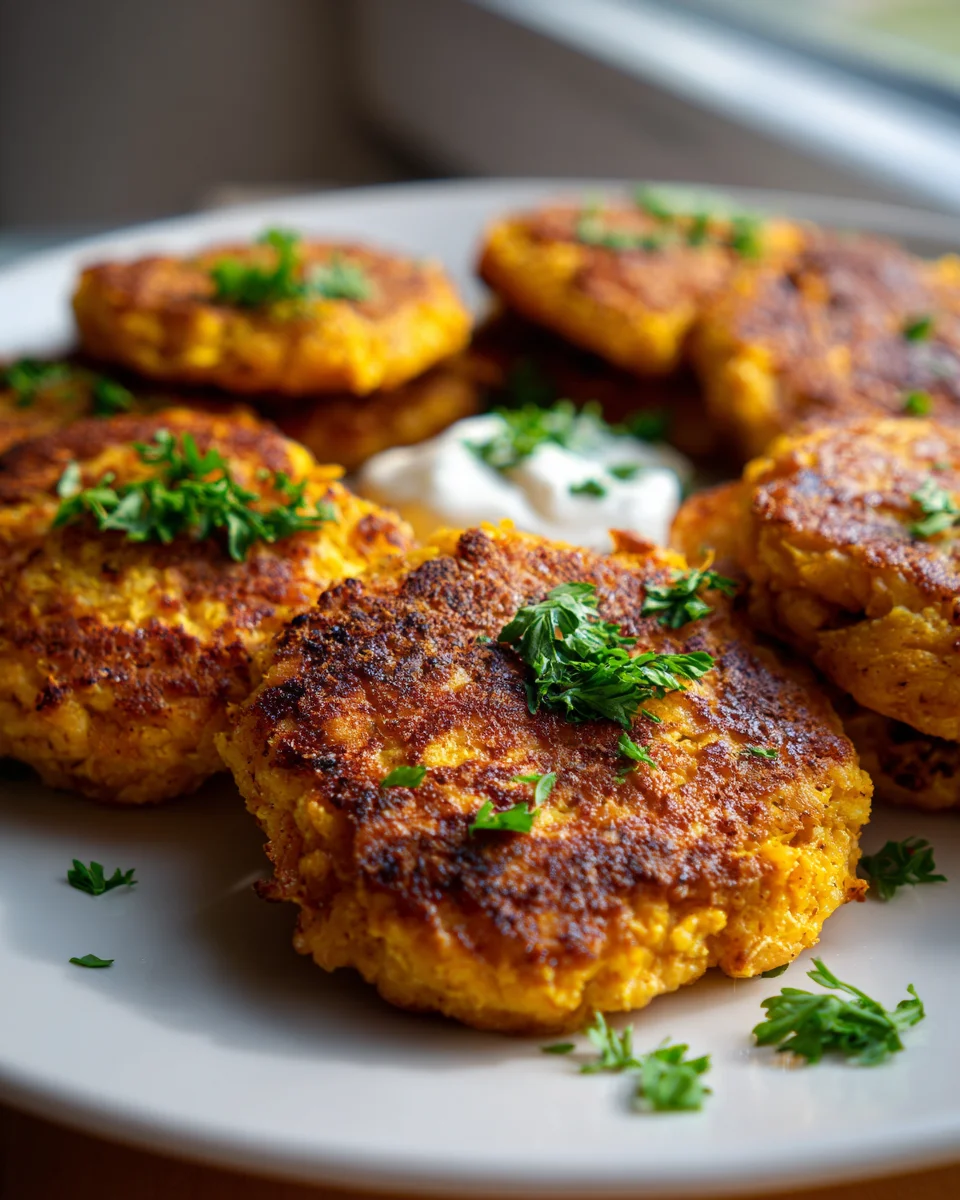 Knusprige Ofen Kürbis Kartoffel Puffer – Gesund & Ohne Öl!