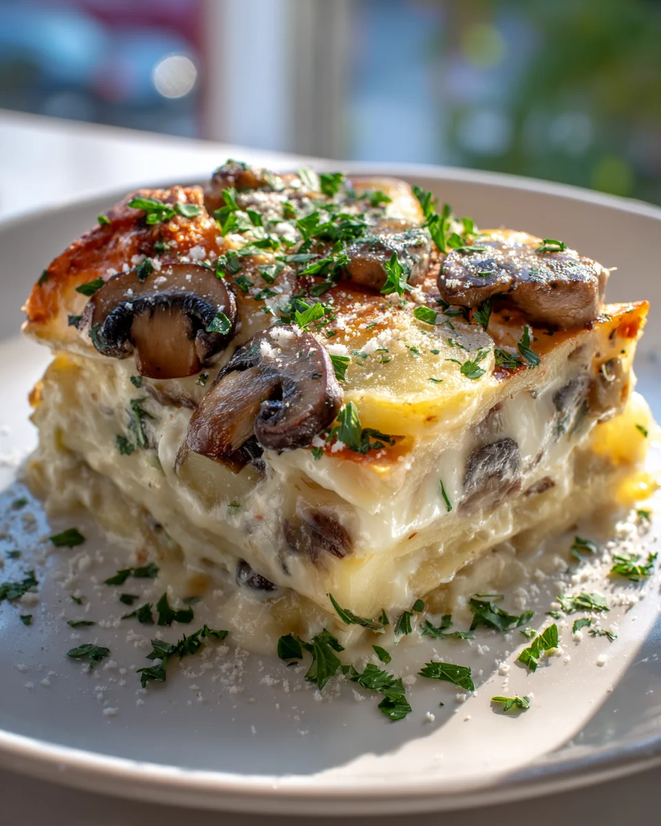 Pilz-Knoblauch-Kartoffel-Lasagne: Cremig & Herzhaft!