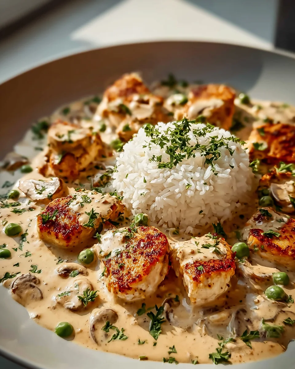 Cremiges Hähnchen mit Reis Rezept – Ein Genuss für Feinschmecker!